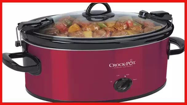 Crock-Pot 6-Quart Cook & Carry Oval Manual Portable Slow Cooker, Red - SCCPVL600-R