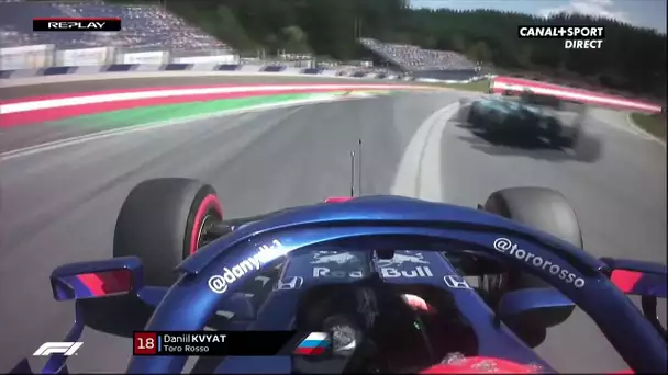 Daniil Kvyat et George Russell à deux doigts d'une collision !