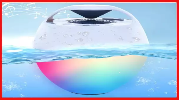 Portable Wireless Bluetooth Pool Speaker - IP68 Waterproof Outdoor Floating Pool Speaker with Lights