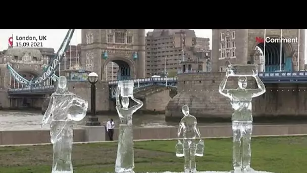 À Londres, des sculptures de glace pour rappeler l'urgence climatique