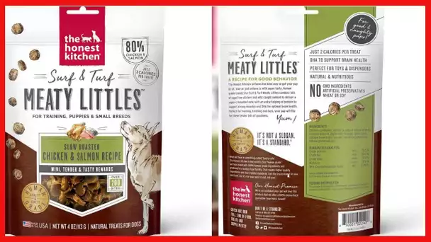 The Honest Kitchen Surf & Turf Meaty Littles: Chicken & Salmon Recipe, 4 oz Bag