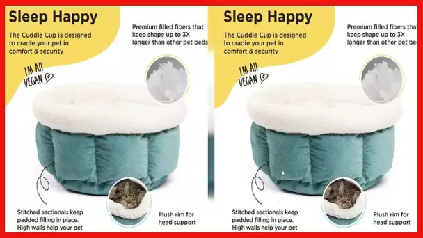 Best Friends by Sheri Cuddle Cup Ilan Cozy Microfiber Cat and Dog Bed in Standard Tide Pool