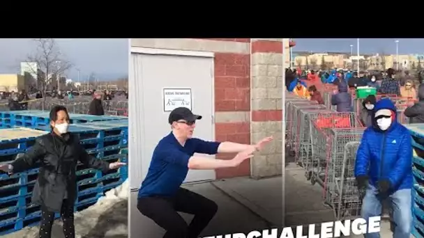 Pendant le confinement, il donne un cours de sport dans la file du supermarché