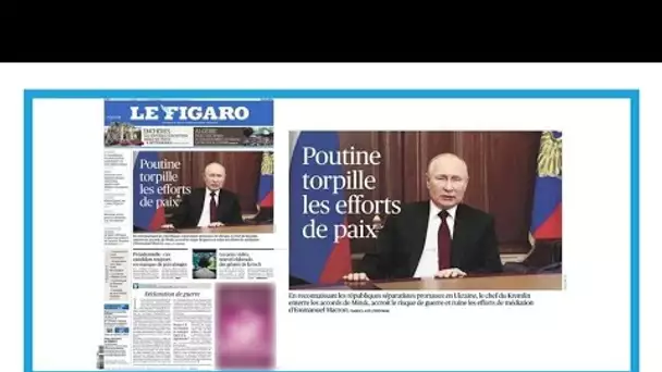 Reconnaissance de l'indépendance des territoires ukrainiens prorusses: "Poutine torpille la paix"