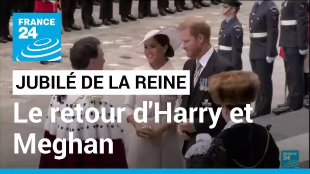 2e jour du Jubilé : la reine absente, Harry et Meghan retrouvent la famille royale • FRANCE 24