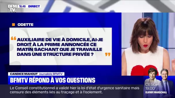 Auxiliaire de vie à domicile, ai-je le droit à la prime annoncée ce matin? BFMTV vous répond