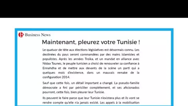 "Les Tunisiens ont voté pour ceux qui ont au moins fait semblant de s'intéresser à leurs problèmes"