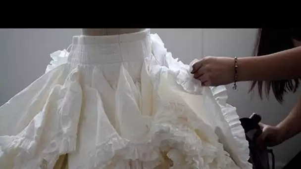 Une robe de mariée en papier toilette, sinon rien !