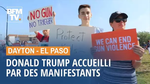 En visite à Dayton et El Paso, Donald Trump a été accueilli par des manifestants