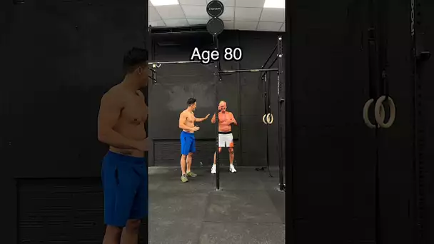 80 years old at the gym respect !! 😱