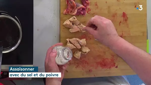 Côtelettes de pigeonneau en habit vert, foie d’oie et légumes printaniers