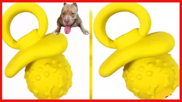 WantChew Latex Dog Squeaky Chew Toy Pacifier 4.33" (Yellow)