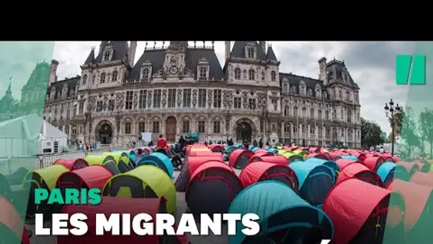 Les migrants évacués de la place de l'hôtel de ville à Paris