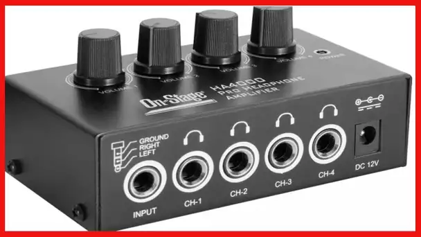 On-Stage HA4000 4-Channel Pro Headphone Amplifier