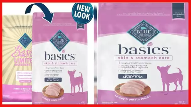 Blue Buffalo Basics Skin & Stomach Care, Natural Adult Small Breed Dry Dog Food, Turkey & Potato