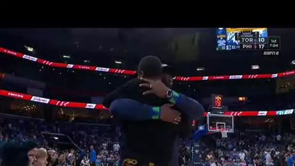 Ja & KAT's Dads Hug It Out At The End Of Game 1 😂