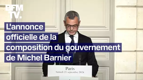 L'annonce officielle de la composition du gouvernement de Michel Barnier