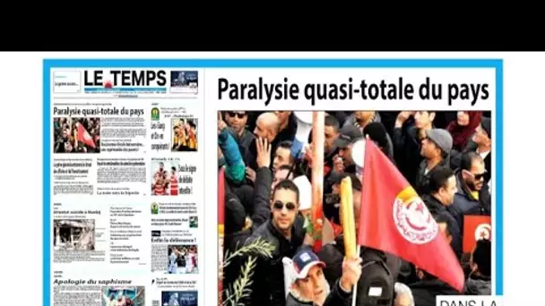 Tunisie : "Paralysie quasi-totale du pays"