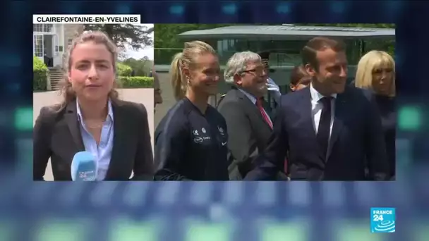 Coupe du monde de football : Emmanuel Macron à Clairefontaine pour encourager les Bleues