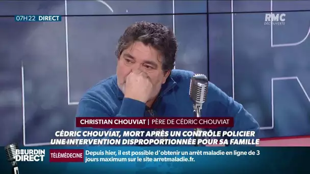 Les larmes du père de Cédric C., mort après un contrôle routier à Paris