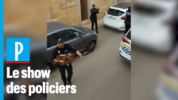 Bruxelles, Paris... Des policiers divertissent leur quartier pendant le confinement