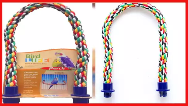 Penn-PLAX Bird Life Multicolored and Flexible Rope Perch – Create Fun, Colorful Curves and Bends