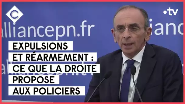 Les candidats de droite en campagne devant les policiers - C à Vous - 02/02/2022