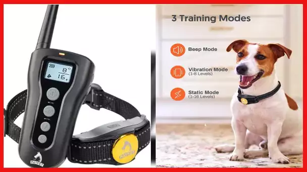 PATPET Dog Training Collar with Remote - Rechargeable Waterproof Training Collar for Small Medium