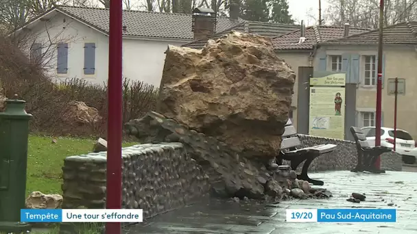 Pyrénées-Atlantiques : la tour médiévale de Sault-de-Navailles s'effondre suite à la tempête Justine