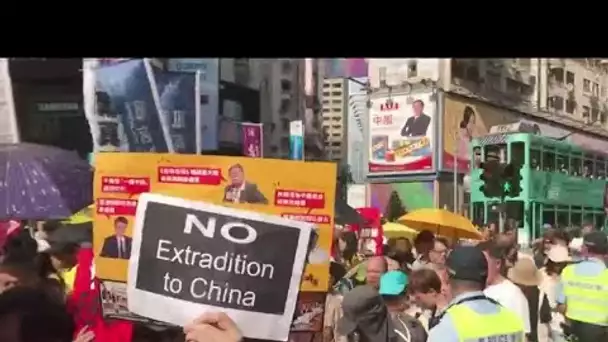 Manifestation géante à Hong Kong contre une loi facilitant les extraditions vers la Chine