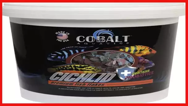 Cobalt Aquatics Cichlid Flakes 16 oz., White/Black (24003N)