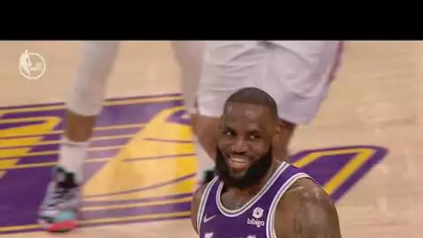 LeBron Can Only Smile After Patented Come From Behind Block 🔥