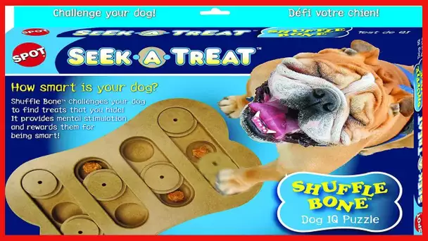 SPOT Ethical Pet Interactive Seek-A-Treat Shuffle Bone Toy Puzzle That Will Improve Your Dog's IQ,