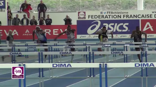 Nantes 2014 : Finale 60 m haies Espoirs M (Aurel Manga en 7&#039;&#039;84)