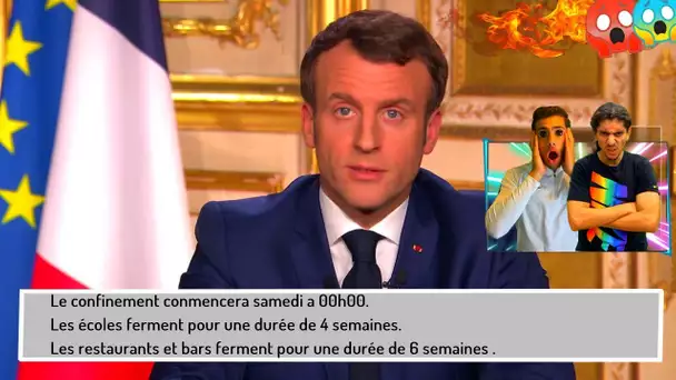 ON RÉAGIT AU DISCOURS D’EMMANUEL MACRON ! (écoles fermé, RECONFINEMENT)