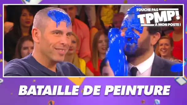 Bataille de peinture avec Cyril Hanouna et ses invités dans TPMP