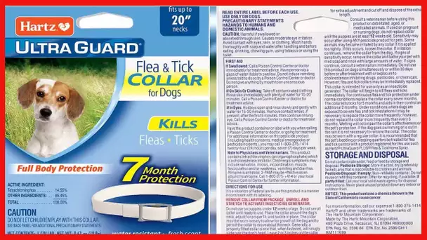 Hartz UltraGuard Flea & Tick Collar for Dogs and Puppies, 7 Month Flea and Tick Protection