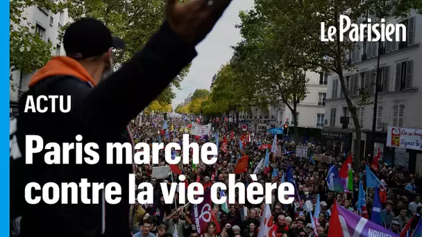 Paris : des milliers de personnes à la marche contre la vie chère, des vitrines vandalisées