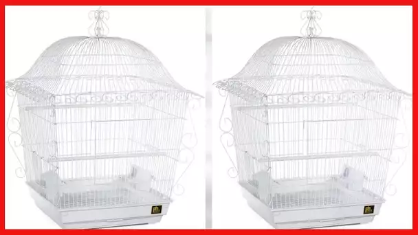 Prevue Pet Products Jumbo Scrollwork Bird Cage 220W White, 18-Inch by 18-Inch by 25-Inch