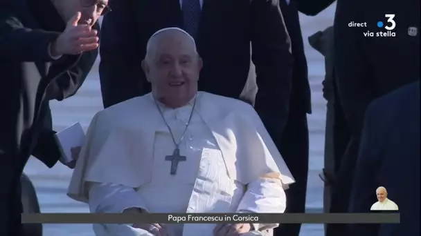 Le pape François en Corse : les images fortes de sa première matinée à Ajaccio