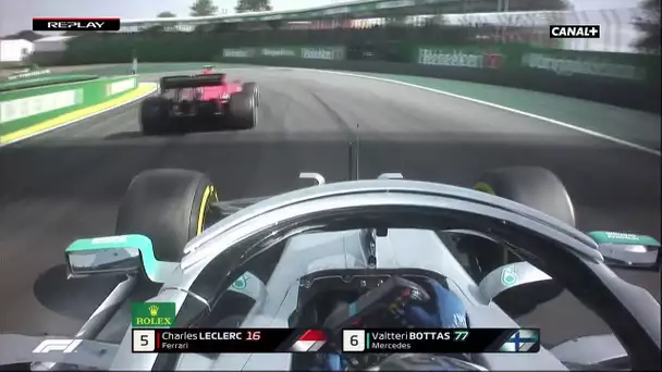 Belle défense de Leclerc face à Bottas