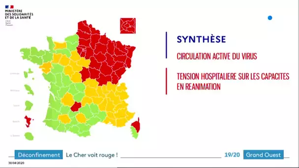 Coronavirus : le département du Cher conteste sa couleur rouge sur la carte de déconfinement