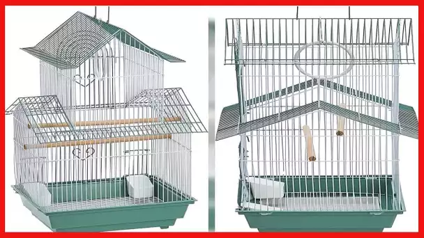 Prevue Hendryx SP1720-4 Shanghai Parakeet Cage, Green and White