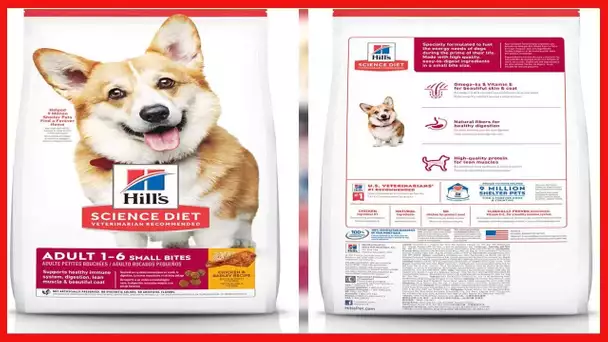 Hill's Science Diet Dry Dog Food, Adult, Small Bites, Chicken & Barley Recipe, 15 LB Bag