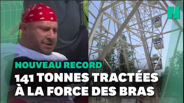 Un Russe bat un record en faisant tourner une grande roue à mains nues