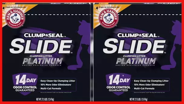 ARM & HAMMER Slide Multi-Cat Platinum Easy Clean-Up Clumping Cat Litter with 14 Days of Odor Control