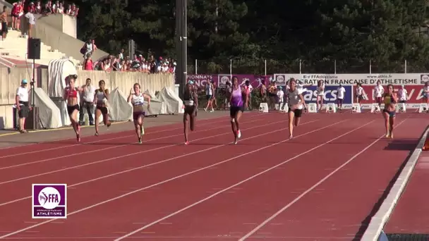 Valence 2014 : Finale 100 m Cadettes (Manuella Afane en 12&#039;&#039;01)