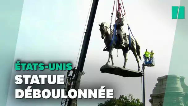 Une gigantesque statue symbole du passé esclavagiste déboulonnée aux Etats-Unis