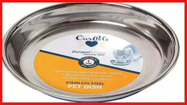 Our Pets DuraPet Stainless Steel Non-Slip Cat Food Bowls