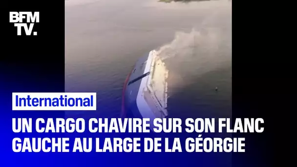 Les images impressionnantes du chavirage d'un cargo et du sauvetage de son équipage en Géorgie